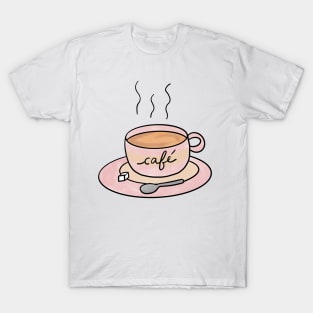 Coffee Cup Cute Coffee Dates Pretty Pink Coffee Cup Cute Coffee Lover Gift Steaming Cup of Coffee Cappuccino Espresso Latte Macchiato Mocha Cute Coffee Lover Gift T-Shirt